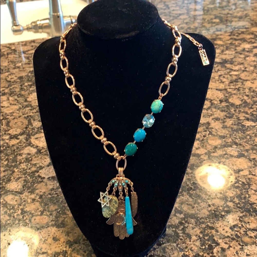 Amaro rose gold/turquoise colored Zen necklace